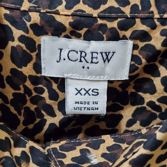 J. Crew‎ leopard print button down shirt size XXS - Picture 4 of 5